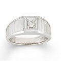 10k White Gold Men's 1/4ct TDW Round Diamond Ring (H-I, I1-I2)
