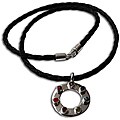 Sterling Silver 7-Chakra Happiness Leather Necklace (India)
