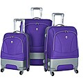 Olympia Majestic Hybrid Plum 3-piece Spinner Luggage Set