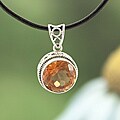 Sterling Silver Citrine Bali Necklace (Indonesia)