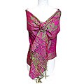 Women's Fuchsia Mixed Print Wrap