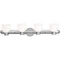Frisco Brushed Steel Finish Opal Glass 4-light Wall Sconce