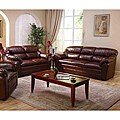 Mayatoba Brown Faux Leather Sofa and Loveseat Set