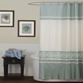 Lush Decor Concord Sea Green Shower Curtain