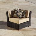 Resort Collection Espresso Rattan 36-inch Patio Corner Section