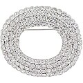 Roman Silvertone Clear Crystal Open Circle Brooch