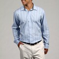 Marc New York Men's Blue Striped Woven Shirt
