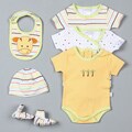 Rumble Tumble Newborn Boy's 6-piece Creeper Set with Bib and Hat