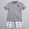 US Polo Association Big Boys Plaid Short and Polo Shirt Set
