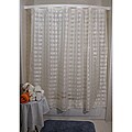 Vision Exchange Sheer Beige Checkered Shower Curtain