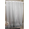 Vision Exchange Checkered Sheer White Shower Curtain