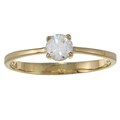 14k Gold over Silver Cubic Zirconia Solitaire Baby Ring