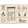 Inkadinkado 'Cafe' Mounted Rubber Stamps