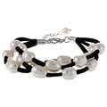 Nanni Freshwater Pearl and Black Suede Bracelet (9-10 mm)