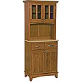 Cottage Oak Hutch Buffet with Wood Top 