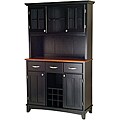 Black Hutch Buffet with Wood Top