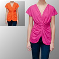 A to Z Turkish Cotton Twist Knot V-neck Top