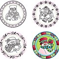 JustRite Stampers 'Groovy Snowman' Original Stamp Set (8 Pieces)