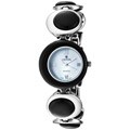 Croton Women's 'Croton' Silvertone Brass and Black Agate Watch