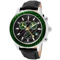 Croton Men's 'Chronomaster' Black Genuine Italian Leather Watch