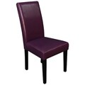 Villa Faux Leather Boysenberry Dining Chairs (Set of 2)