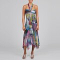 SL Fashions Women's Tropical Printed Halter Dress