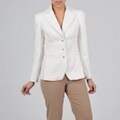 Signature by Larry Levine Women's Checked Pant Suit