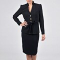 Signature by Larry Levine Women's Mandarin Collar skirt suit