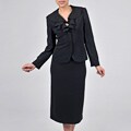 Signature by Larry Levine Women's Ruffle Front Skirt Suit