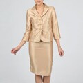 Signature by Larry Levine Women's Iridescent Shimmer Skirt Suit
