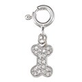 La Preciosa Sterling Silver CZ Dog Bone Charm