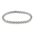 Inox Stainless Steel Round-cut Cubic Zirconia Tennis Bracelet