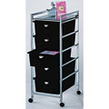 Chrome/ Black Organizer with 5 Drawers
