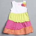 Flapdoodles Toddler Girl's Rib Colorblocked Tank Dress