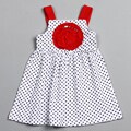 Flapdoodles Toddler Girl's Rosette Dot Halter Dress