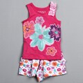 Flapdoodles Girl's Summer Bloom Top and Shorts Set