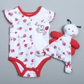Vitamins Baby Newborn Girl's White Bodysuit and Blanket Set