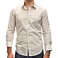 Something Strong Men's White/ Tan Dotted Shirt