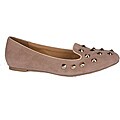 Neway by Beston Women's Tan Studded Smoking Flats