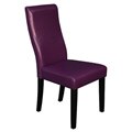 Livorna Faux Leather Boysenberry Curved-back Dining Chairs (Set of 2)