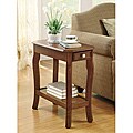 Walnut Finish Wooden Chair Side Table with Drawer