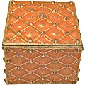 Cristiani Square Gold-plated Pewter Crystal Trinket Box
