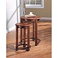 Round Cherry Nesting Side End Tables (Set of 2)