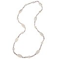 La Preciosa 36-Inch Mother of Pearl Silver Ovals Necklace
