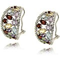 Gem Jolie Sterling Silver Multi-gemstone and Diamond Earrings