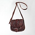 Chocolate Cut Leather Saddle Bag (Morocco)