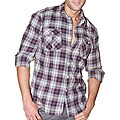 191 Unlimited Men's Purple Plaid Flannel Shirt