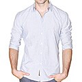191 Unlimited Men's Grey Stripe Woven Shirt