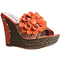 Refresh by Beston Women's 'BOBI-02' Orange Platform Wedges