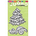 Stampendous Christmas 'Pine Drift' Jumbo Cling Rubber Stamp Set